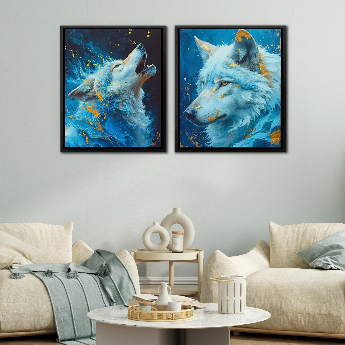 Blue Spirit Wolves - Luxury Wall Art