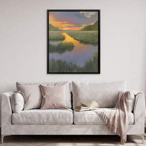 Blue - Violet and Orange Sunset - Luxury Wall Art