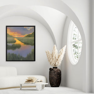 Blue - Violet and Orange Sunset - Luxury Wall Art