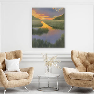 Blue - Violet and Orange Sunset - Luxury Wall Art