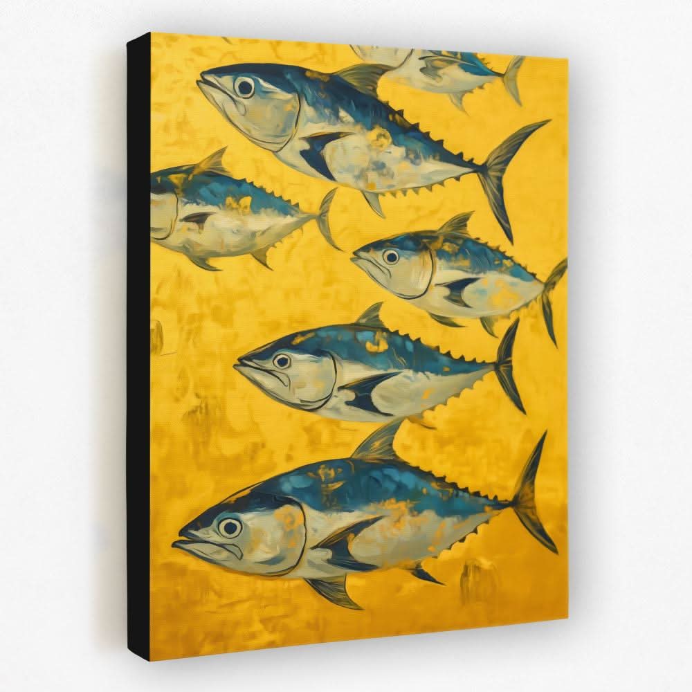 Bluefin Tuna School - Coastal Canvas Wall Art