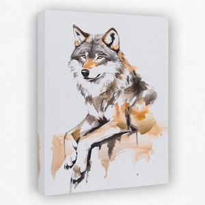 Blush and Gold Wolf - Luxury Wall Art