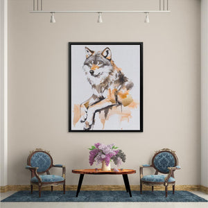 Blush and Gold Wolf - Luxury Wall Art