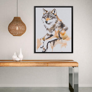 Blush and Gold Wolf - Luxury Wall Art