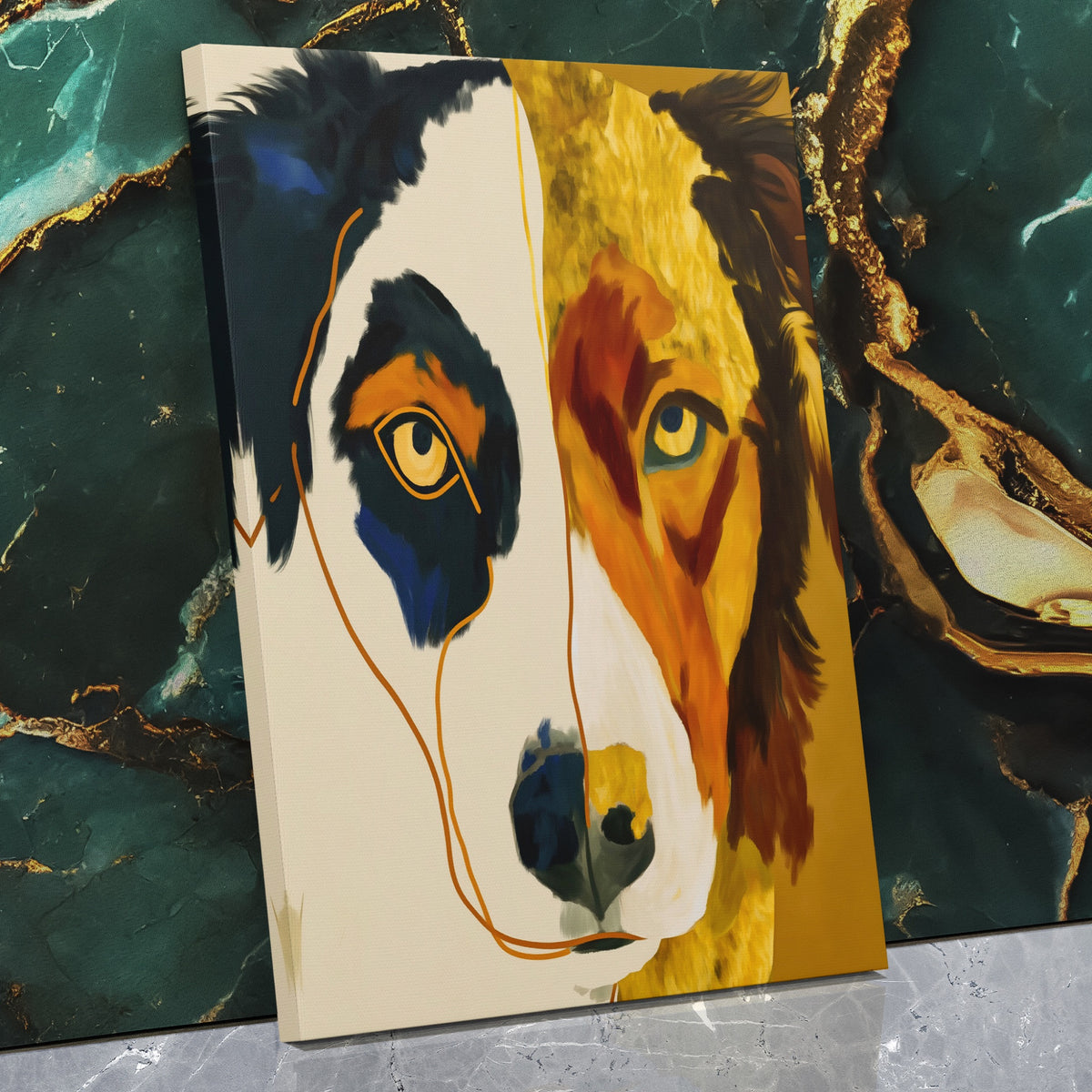 Border Collie Alert — Border Collie Alert Against Wall   Mirror Wrap V3 11
