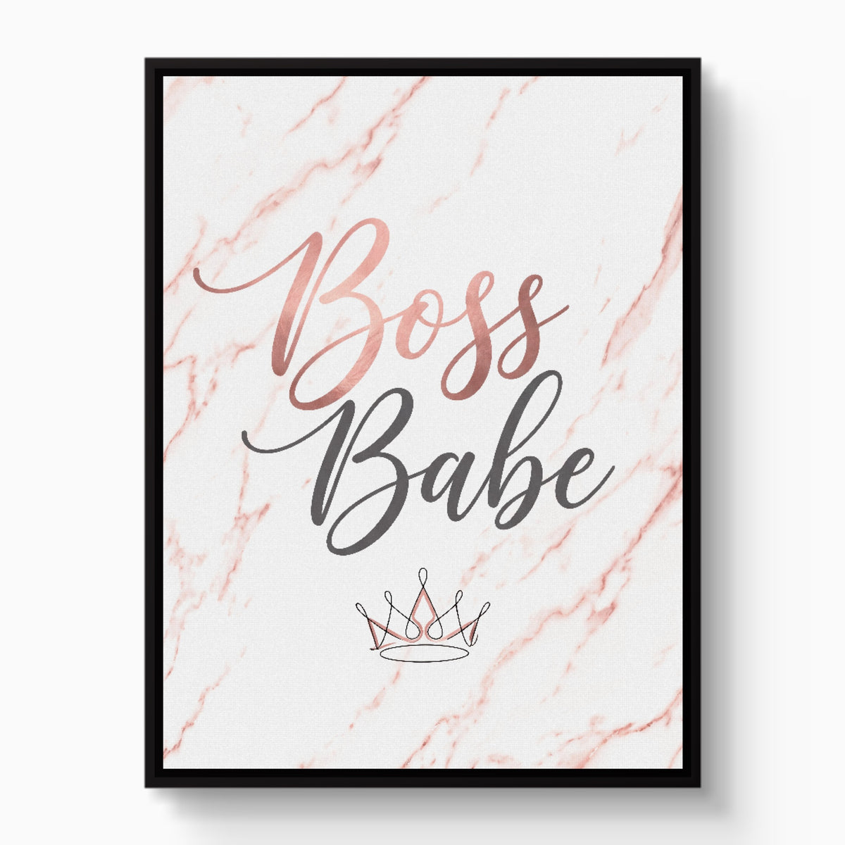 Boss Babe Pink Marble — boss babe pink marble white studio framed black