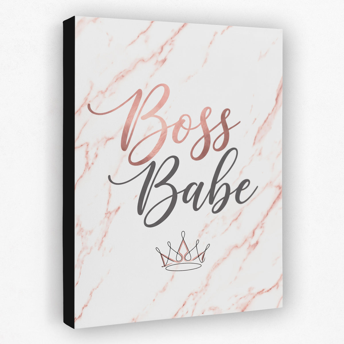 Boss Babe Pink Marble — boss babe pink marble side view black wrap