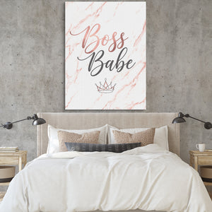 Boss Babe Pink Marble — boss babe pink marble sq bedroom cement wall 1port flush print