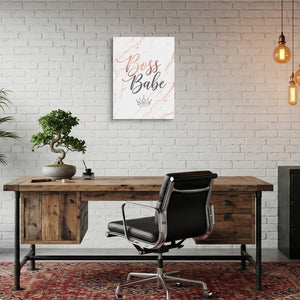 Boss Babe Pink Marble — boss babe pink marble sq bonsai office 1port flush print