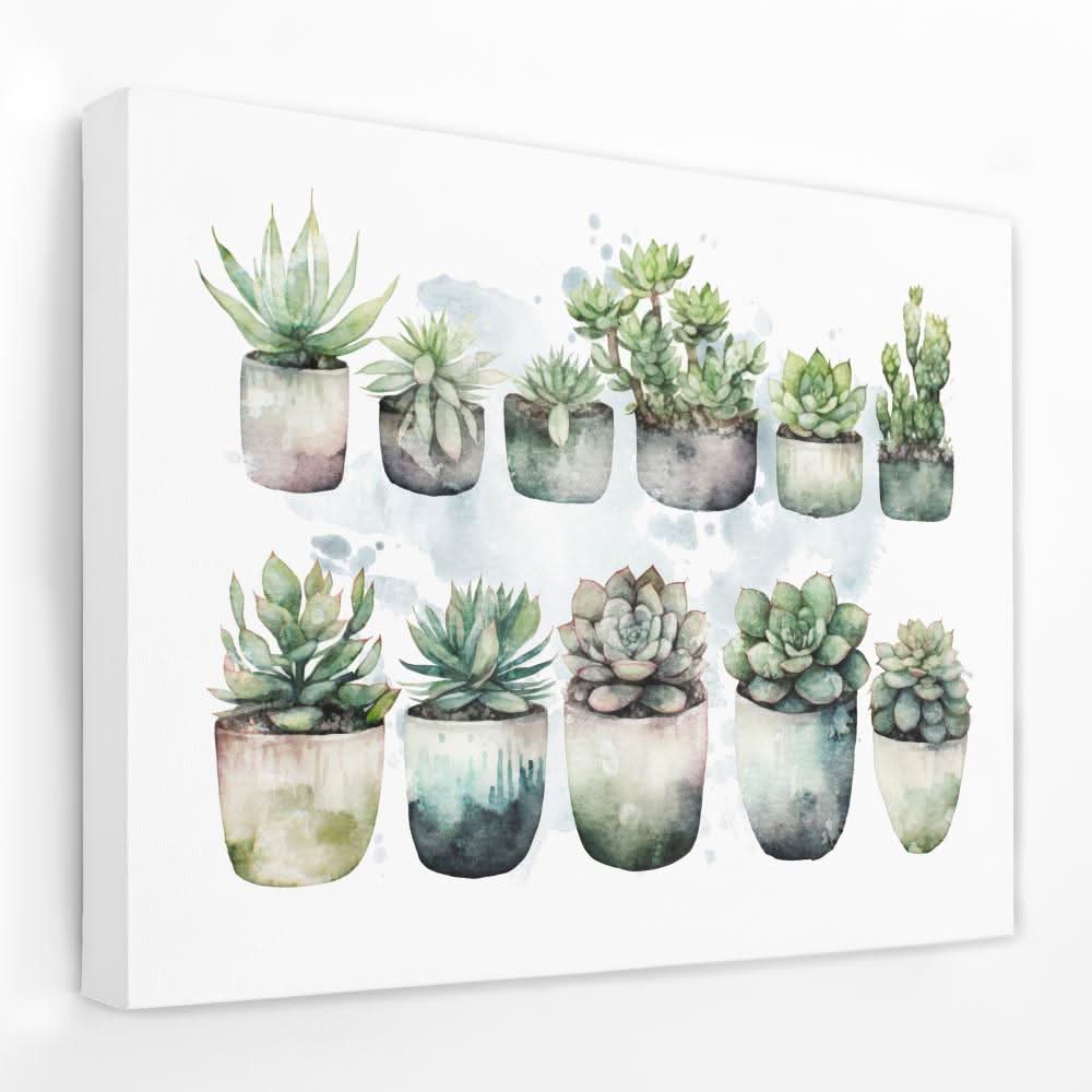 succulent wall pots Botanical Pots Succulent Wall Art 60x40 / Black Floating Frame