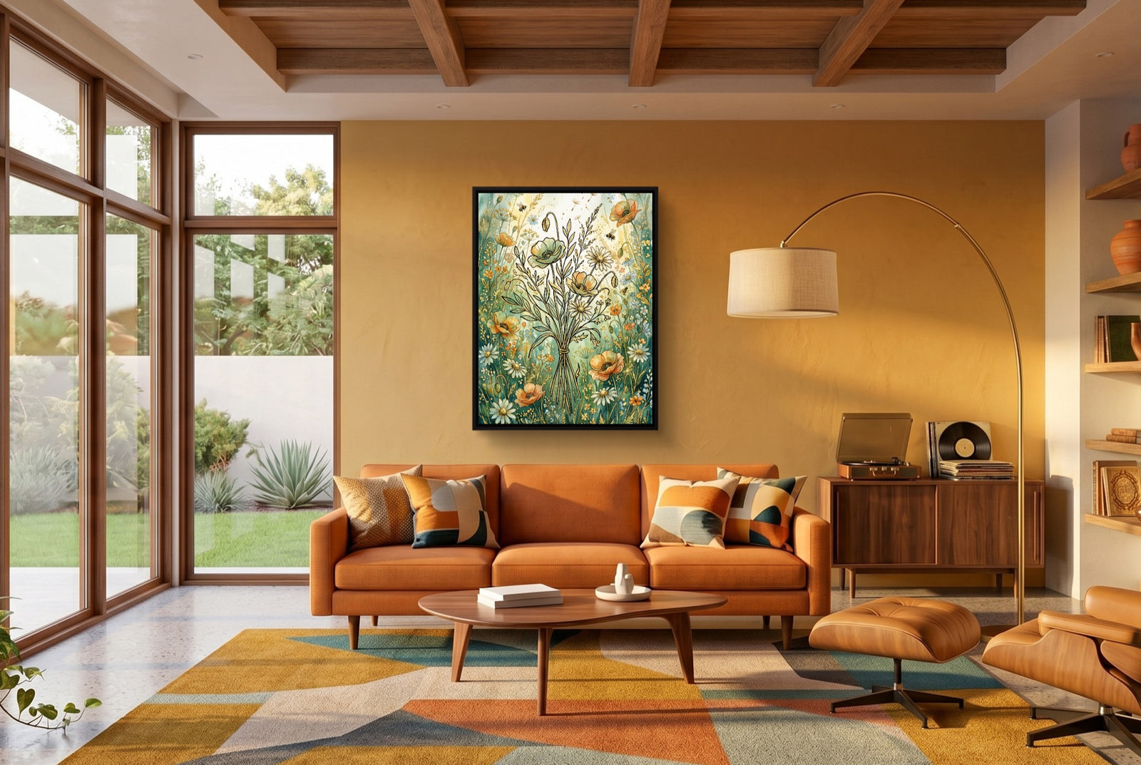 Bouquet Golden Meadow — bouquet golden meadow white studio framed black