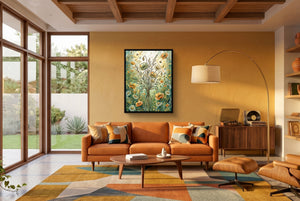 Bouquet Golden Meadow — bouquet golden meadow living room interior space 1port framed black