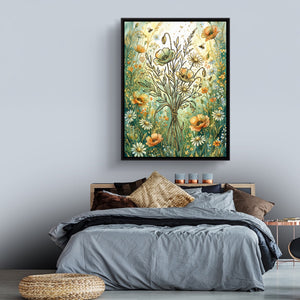 Bouquet Golden Meadow — bouquet golden meadow sq land comfortable bedroom 1port framed black