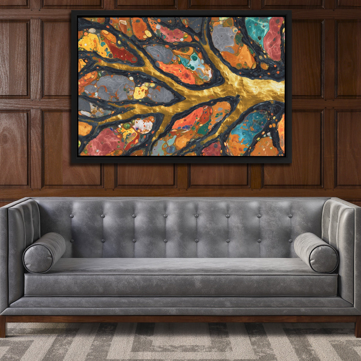 Branches Aged Splatter - Luxury Wall Art