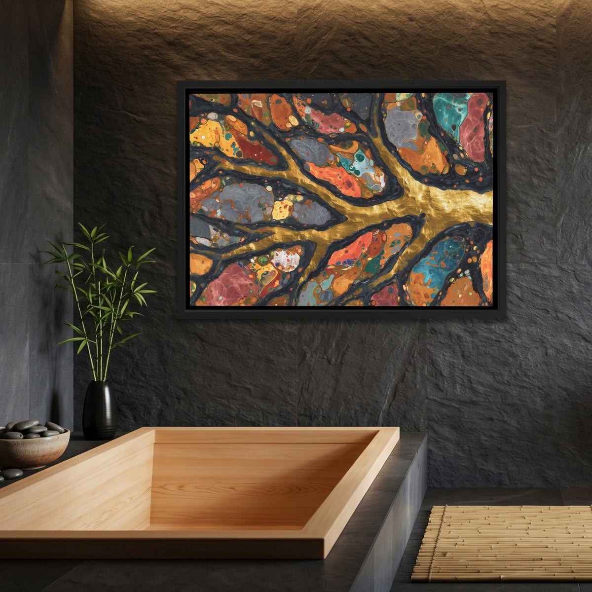 Branches Aged Splatter - Luxury Wall Art