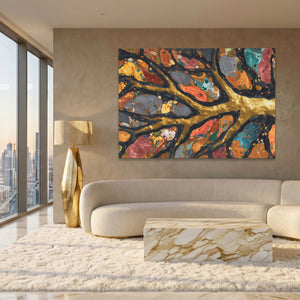 Branches Aged Splatter — Branches Aged Splatter White Gold Lux Land 196