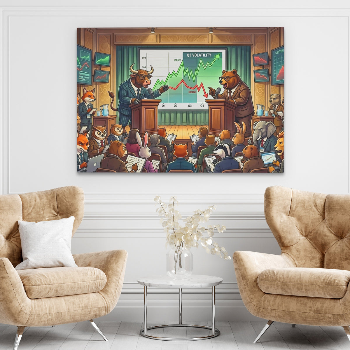 Brazen Bulls Debate — Brazen Bulls Debate brown chairs land 229