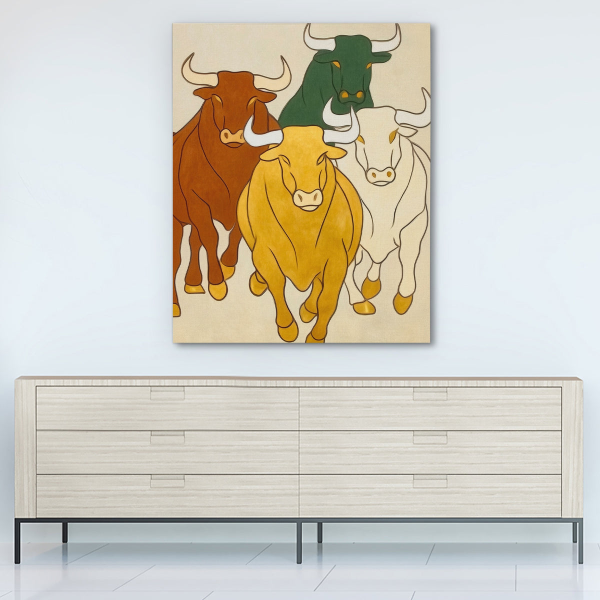 Brazen Bulls Striding — Brazen Bulls Striding White Wall 300