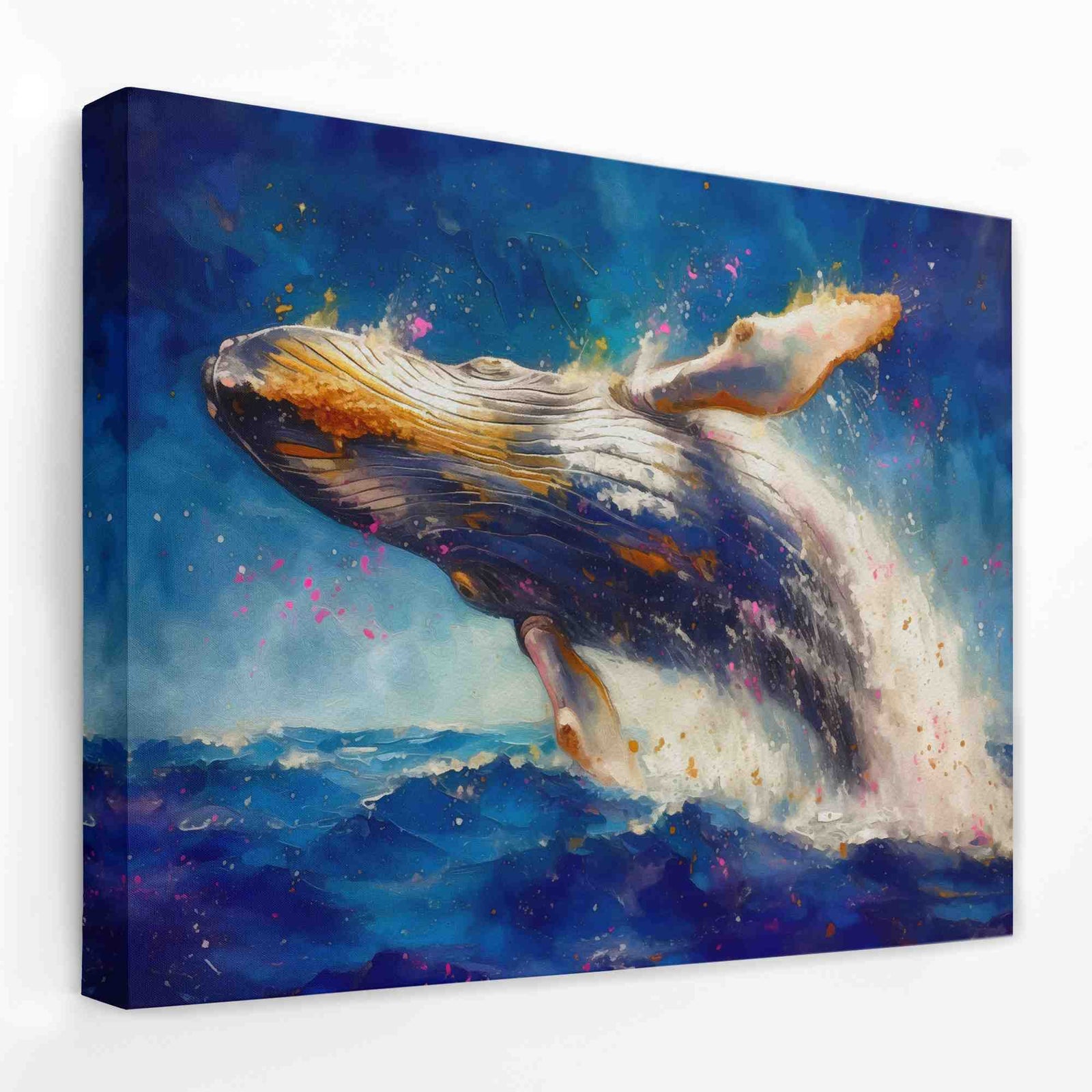 Breaching Whale - Horizontal Canvas Wall Art