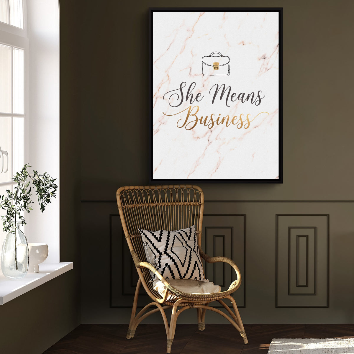 Briefcase Gold Marble — briefcase gold marble sq window chair wall 1port framed black