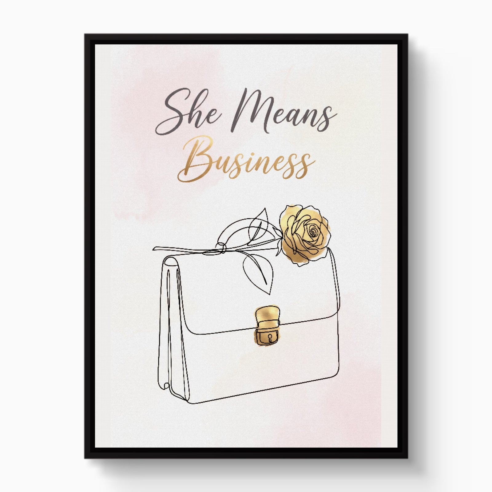 Briefcase Golden Rose — briefcase golden rose white studio framed black