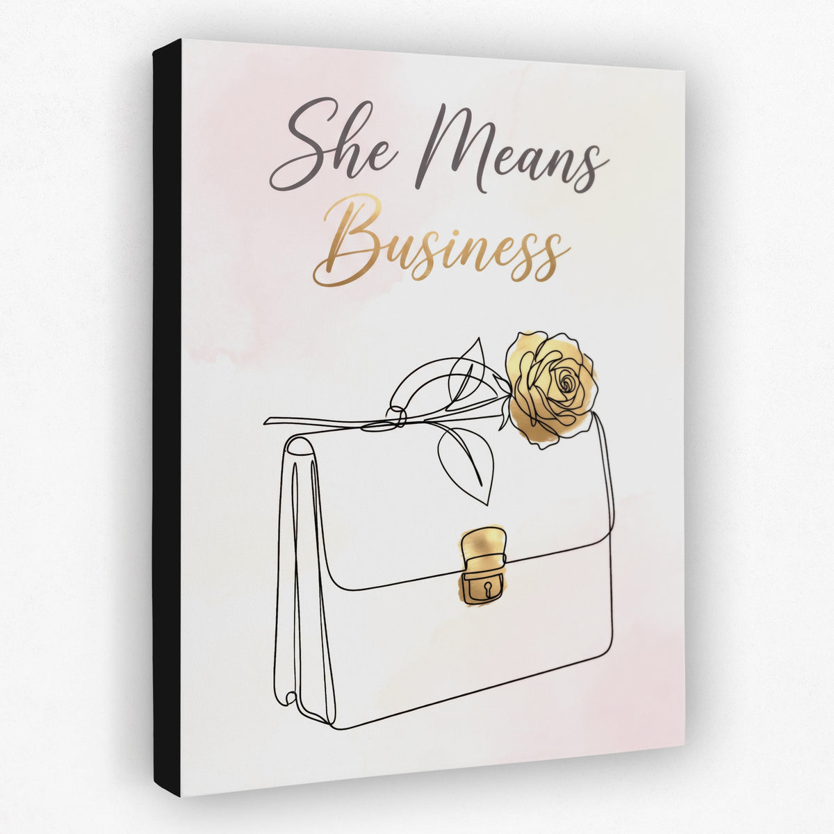 Briefcase Golden Rose — briefcase golden rose side view black wrap
