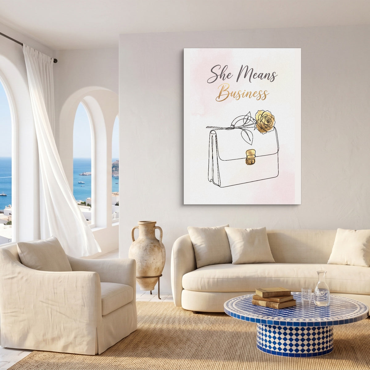 Briefcase Golden Rose — briefcase golden rose sq coast living room 1port flush print