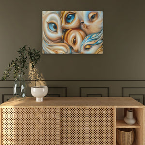 Bright - Eyed Owl Family - Luxury Wall Art