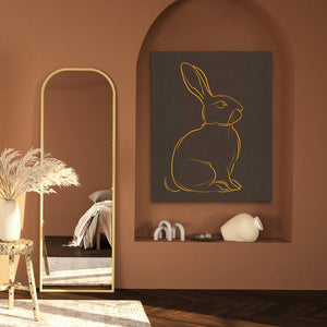 Brown and Gold Rabbit - Luxury Wall Art