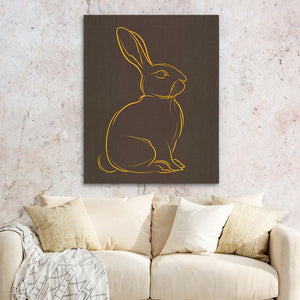 Brown and Gold Rabbit - Luxury Wall Art