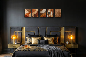 Brown Minimalist Abstract 5-Piece Set - Luxury Wall Art