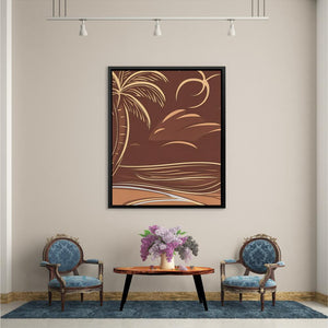 Brown Palm Tree Scene - Luxury Wall Art