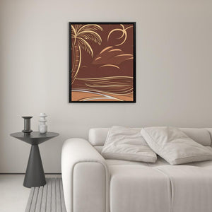 Brown Palm Tree Scene - Luxury Wall Art