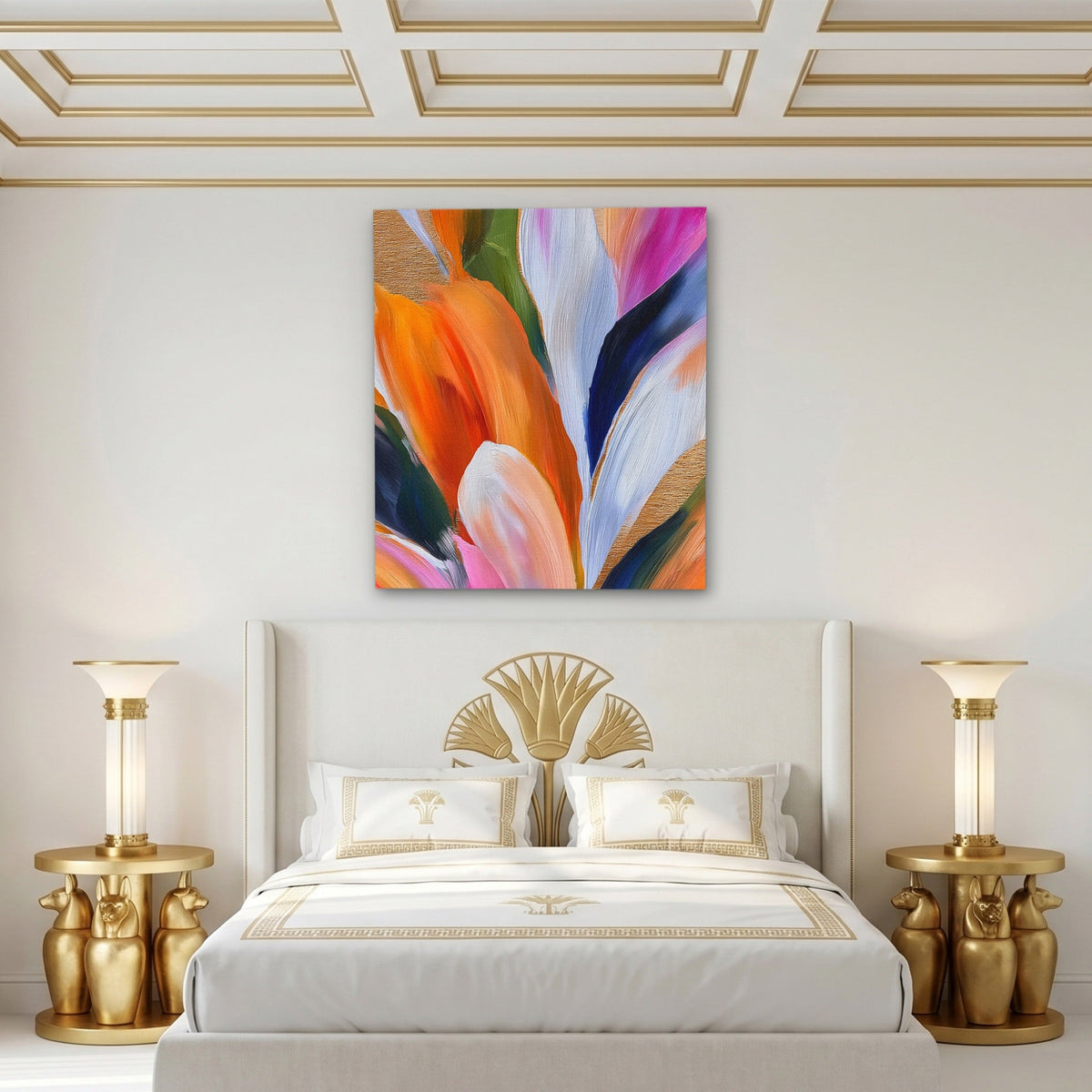 Brushstroke Feather Cascade - Luxury Wall Art