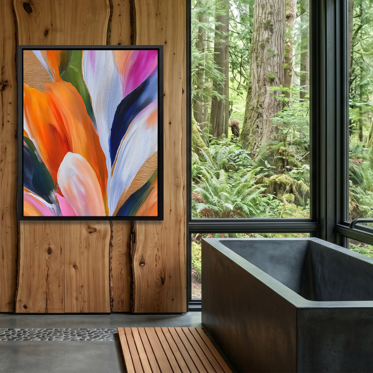 Brushstroke Feather Cascade - Luxury Wall Art