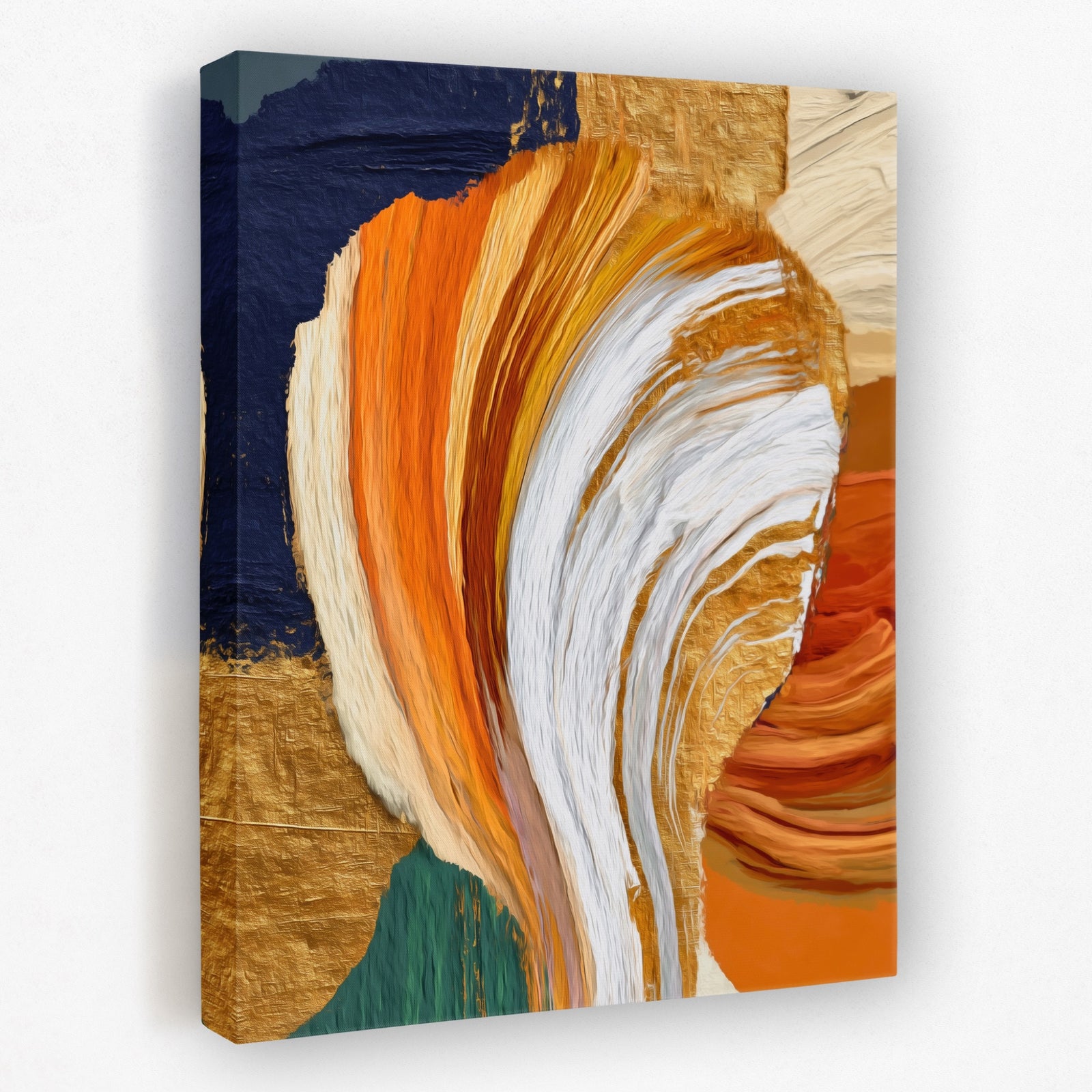 Brushstroke Orange Swirl canvas wall art