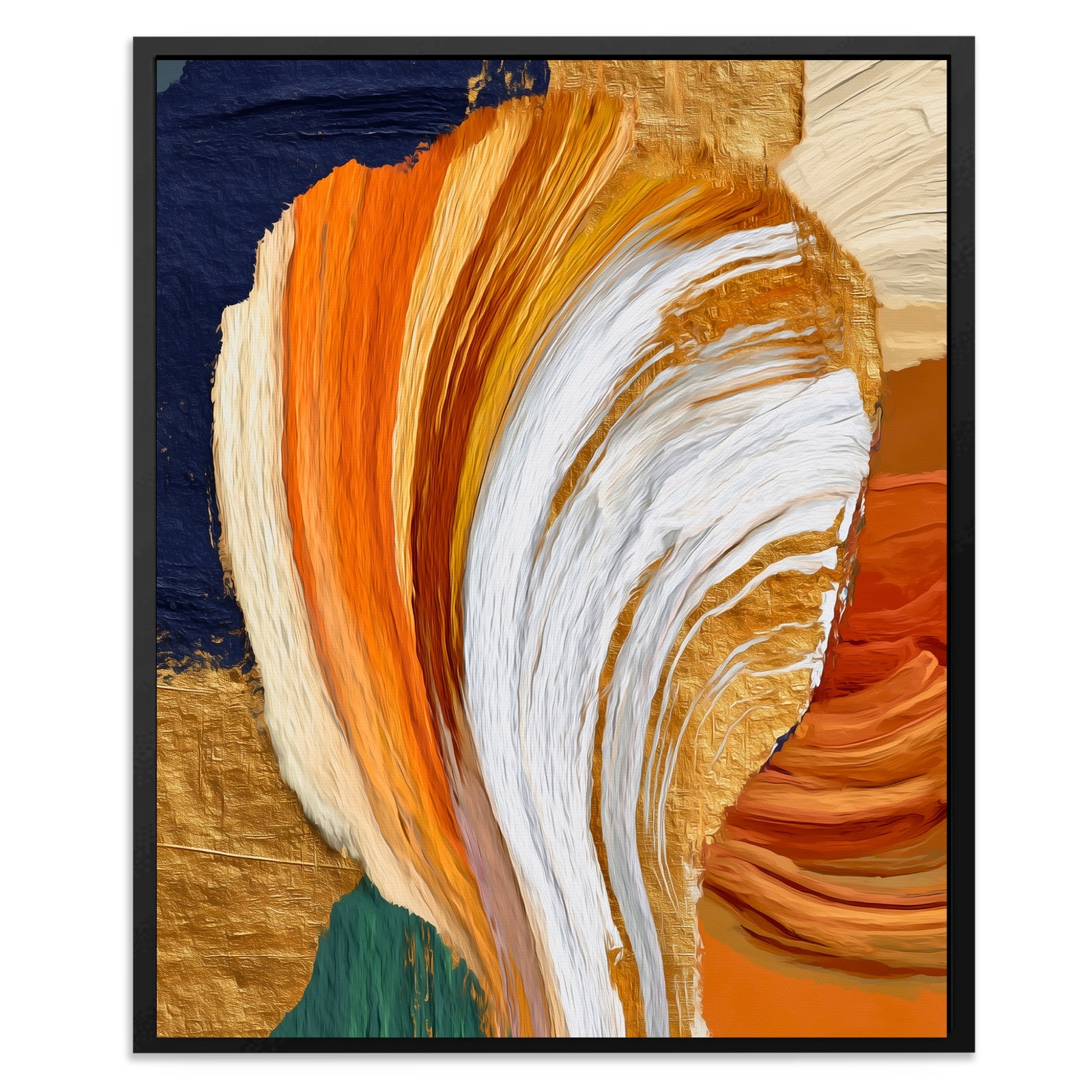 Brushstroke Orange Swirl canvas wall art