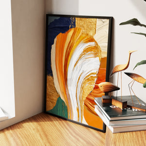 Brushstroke Orange Swirl — Brushstroke Orange Swirl New   Living Room Wall Apartment Zoom 229