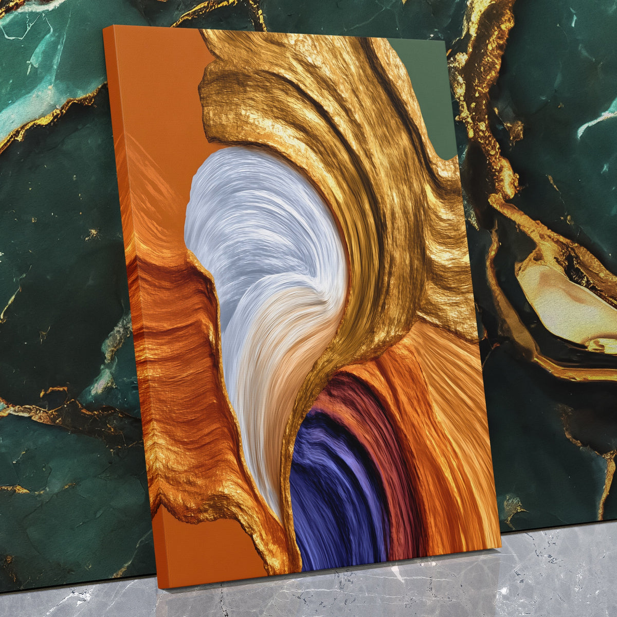 Brushstroke Pale Flow — Brushstroke Pale Flow Against Wall   Mirror Wrap V3 14