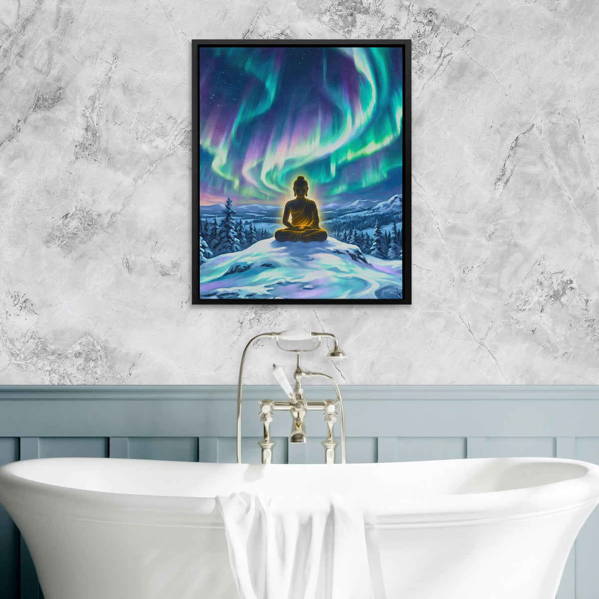 Buddha Aurora Meditation — Buddha Aurora Meditation Bathtub Granite Wall 23