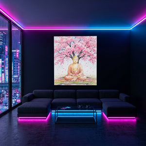 Buddha Cherry Blossom — Buddha Cherry Blossom Blue Pink Neon Room Port 92
