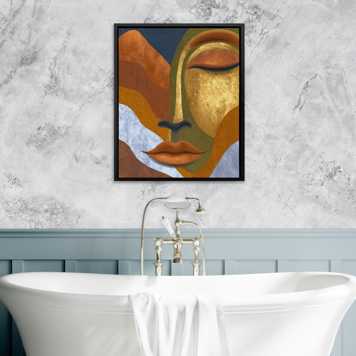 Buddha Golden Meditation — Buddha Golden Meditation Bathtub Granite Wall 24