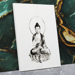 Buddha Ink Wash — Buddha Ink Wash Against Wall   Mirror Wrap V3 16