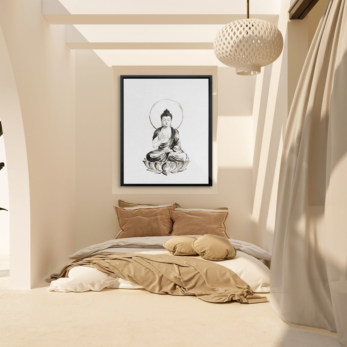 Buddha Ink Wash — Buddha Ink Wash Bali Bedroom 40