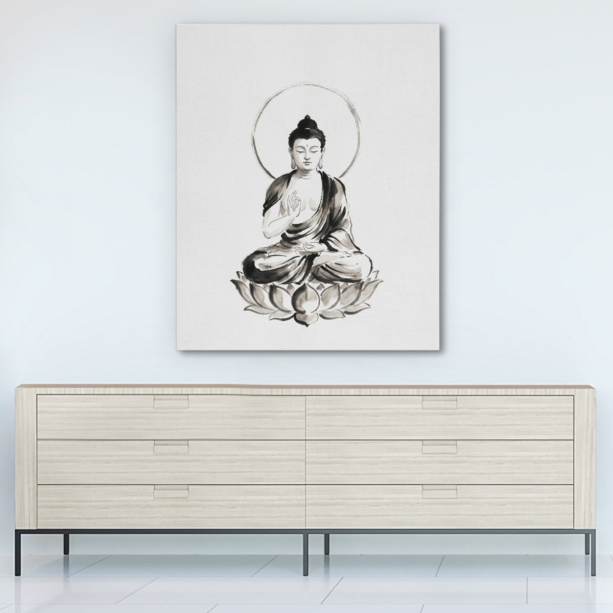 Buddha Ink Wash — Buddha Ink Wash White Wall 304