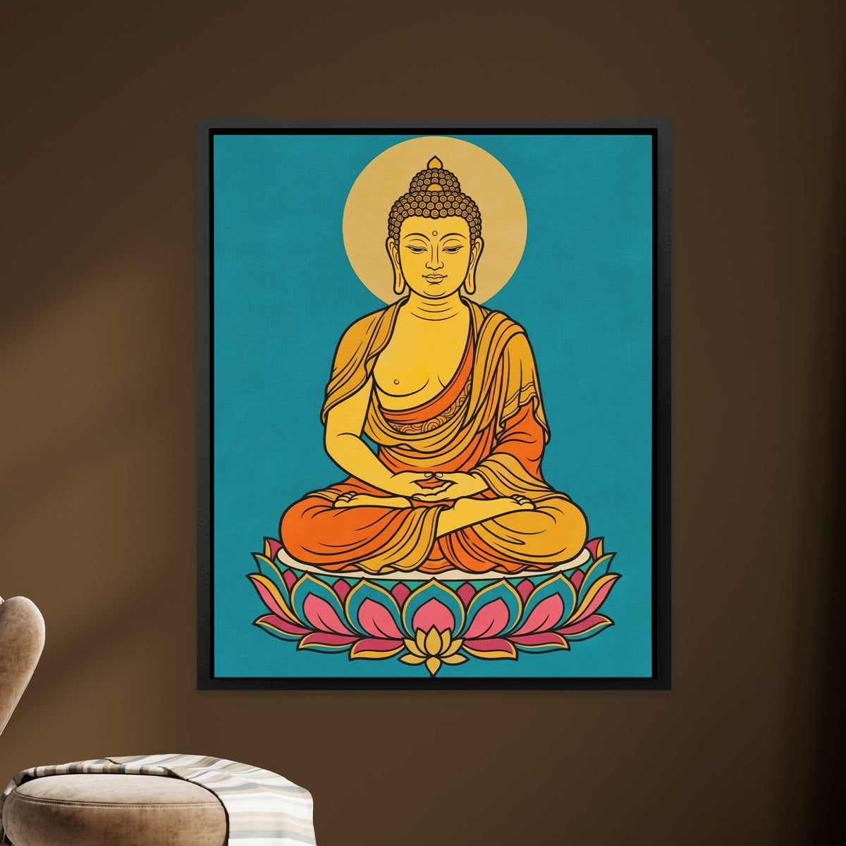 Buddha Lotus Gold - Luxury Wall Art