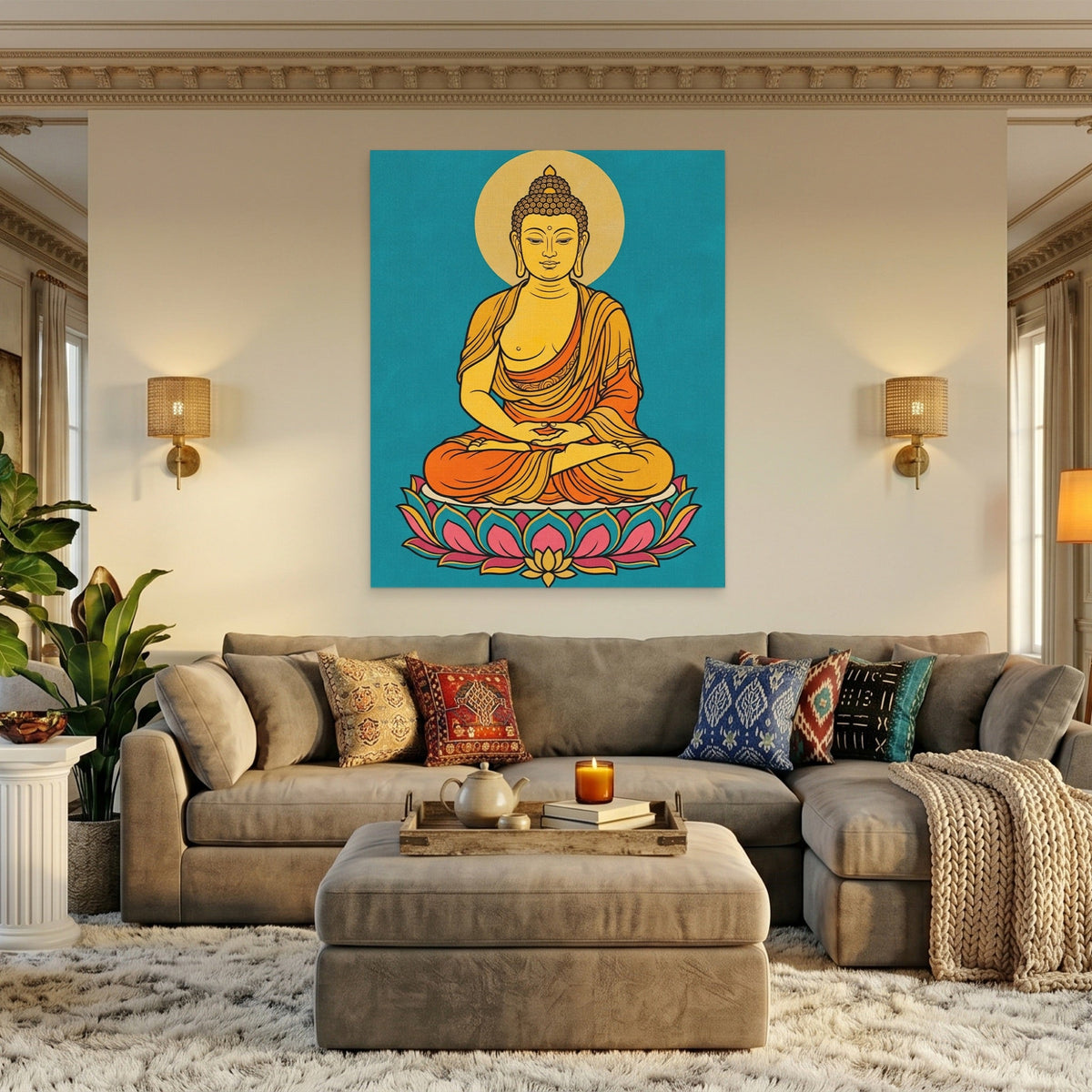 Buddha Lotus Gold - Luxury Wall Art