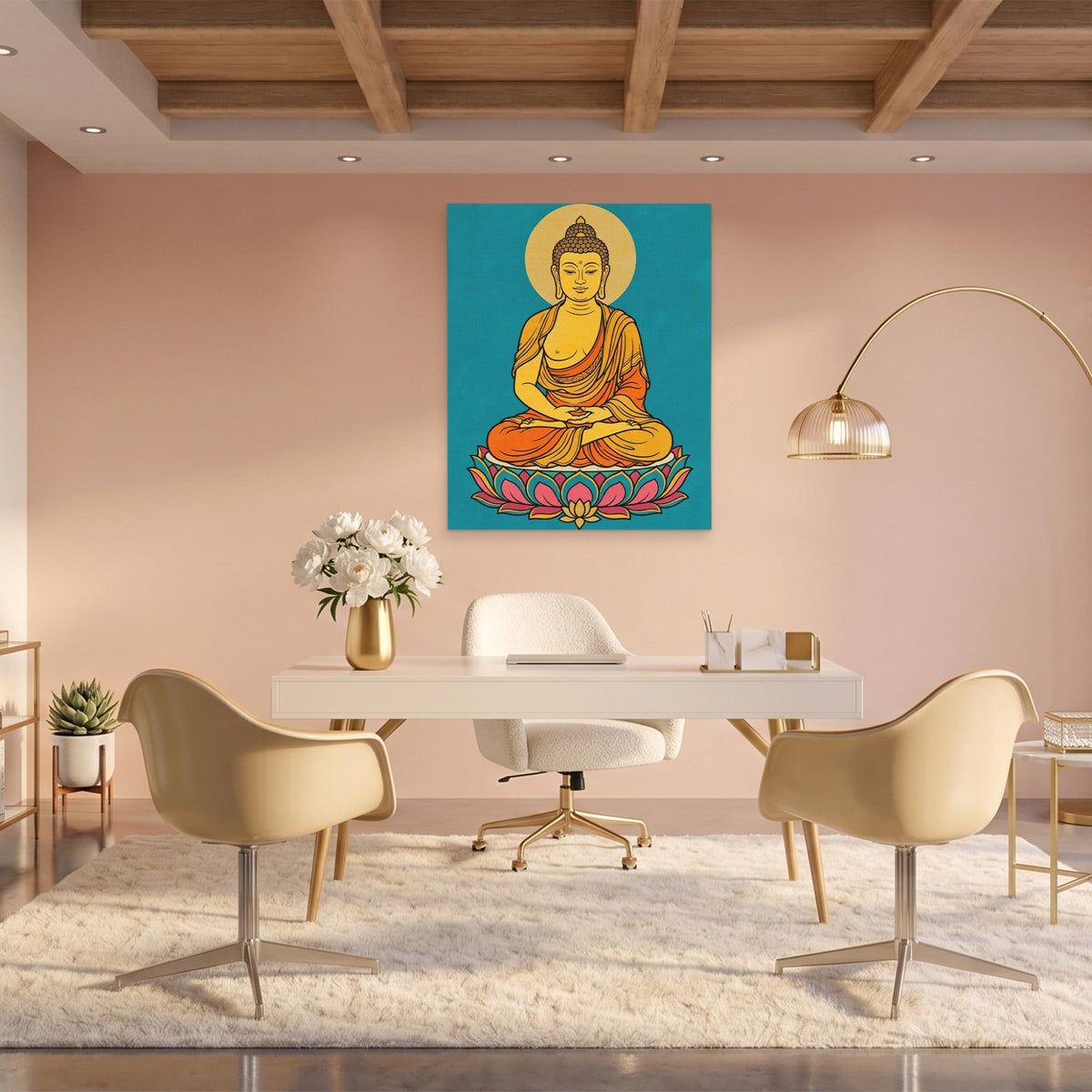 Buddha Lotus Gold - Luxury Wall Art