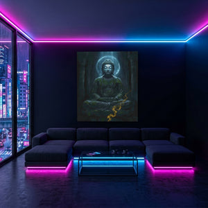 Buddha Zen Sanctuary — Buddha Zen Sanctuary Blue Pink Neon Room Port 95