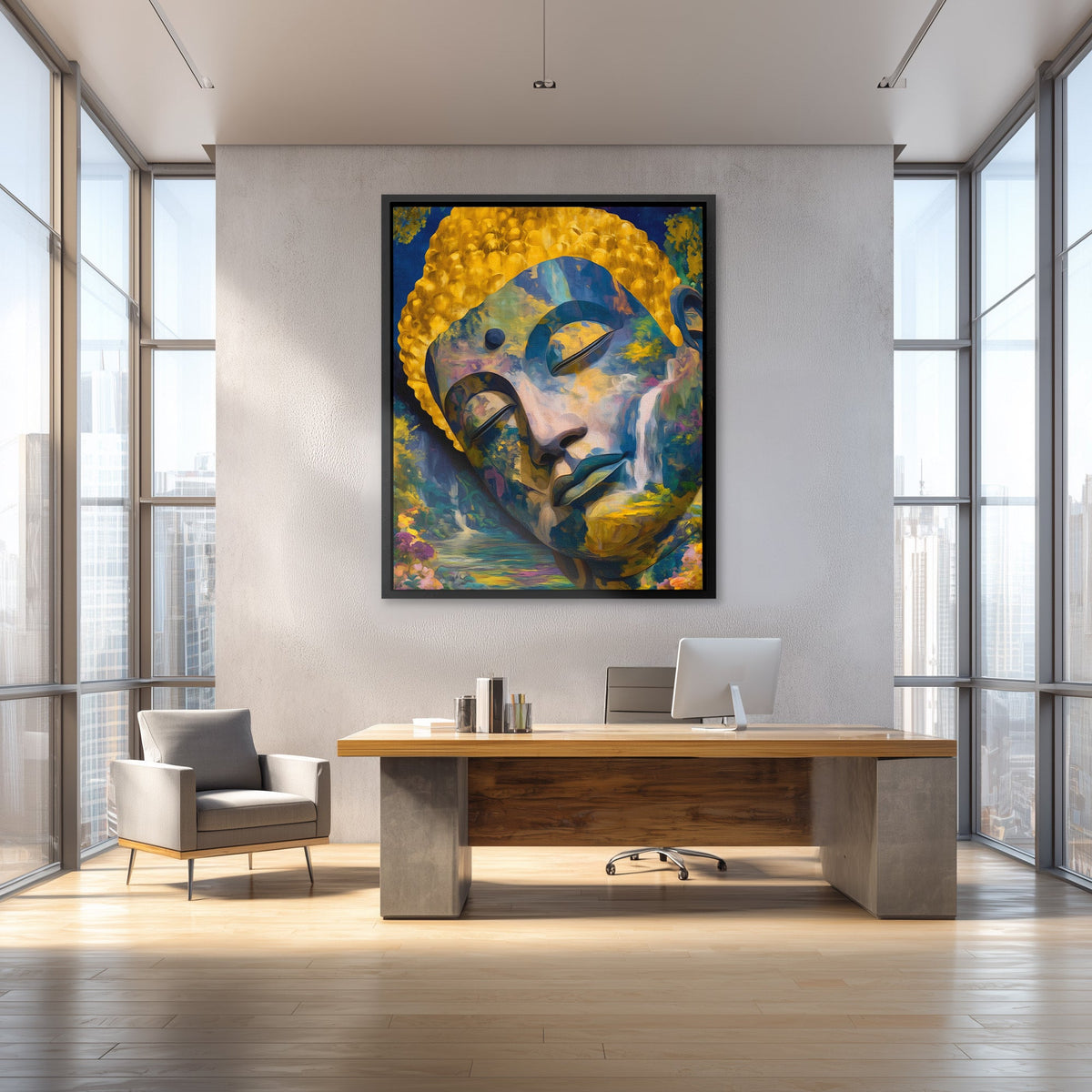 Buddha's Golden Depths - Luxury Wall Art